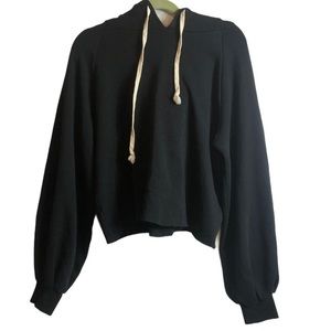 Genuine People Cropped Ballon Sleeve Hoodie Size L
